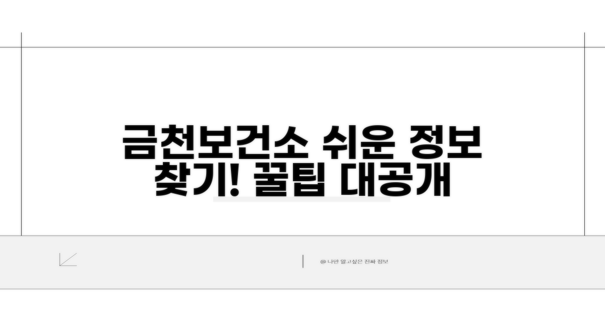 금천구 보건소 정보, 이렇게 찾으세요