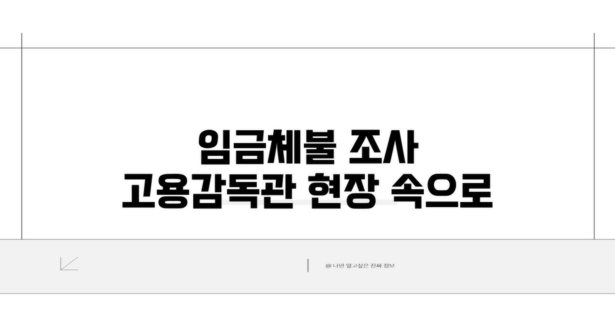 고용감독관 임금체불 조사 과정