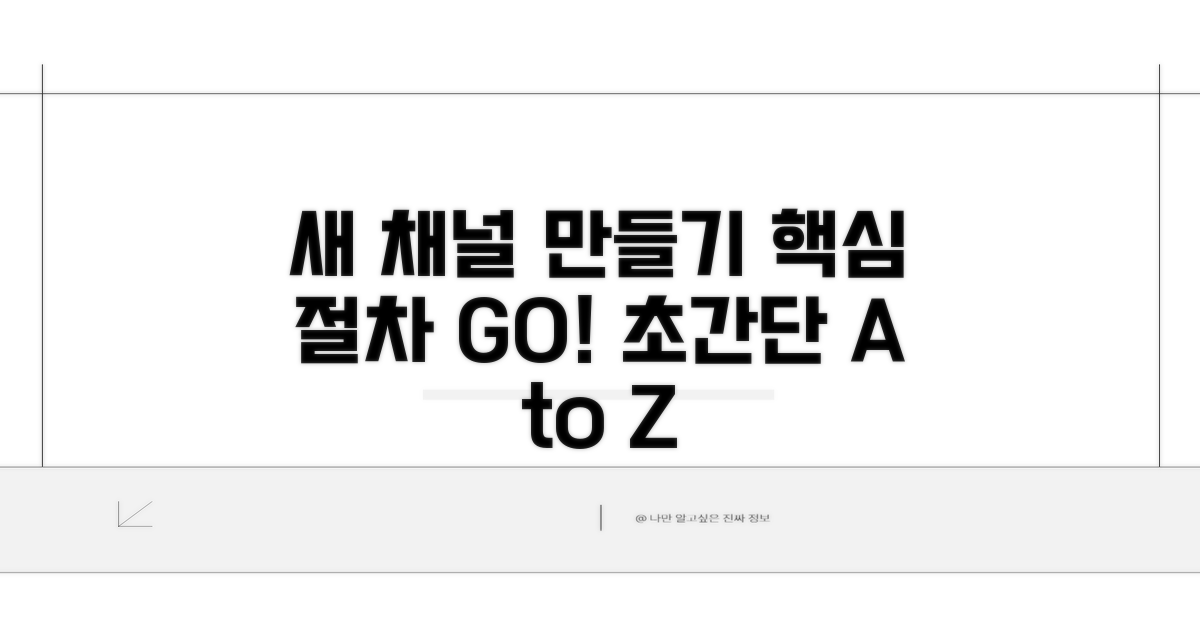 새로운 채널 만들기 절차