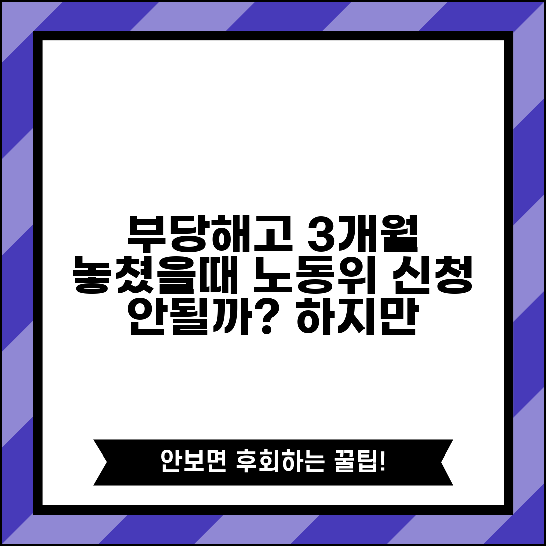 부당해고 노동위원회 신청 기간 | 3개월 놓쳤을때 대안 방법