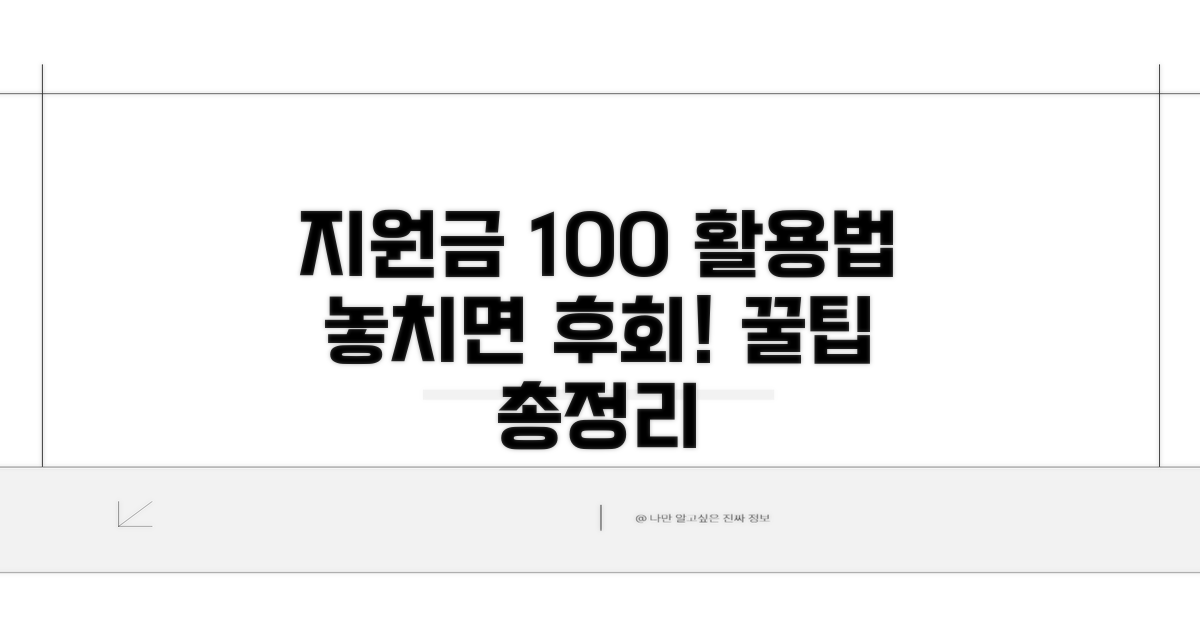 지원금 활용 팁