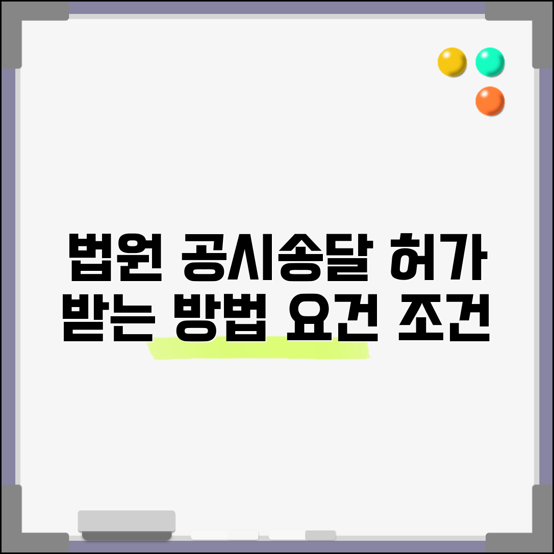 공시송달 요건 및 조건 | 법원 공시송달 허가 받는 방법
