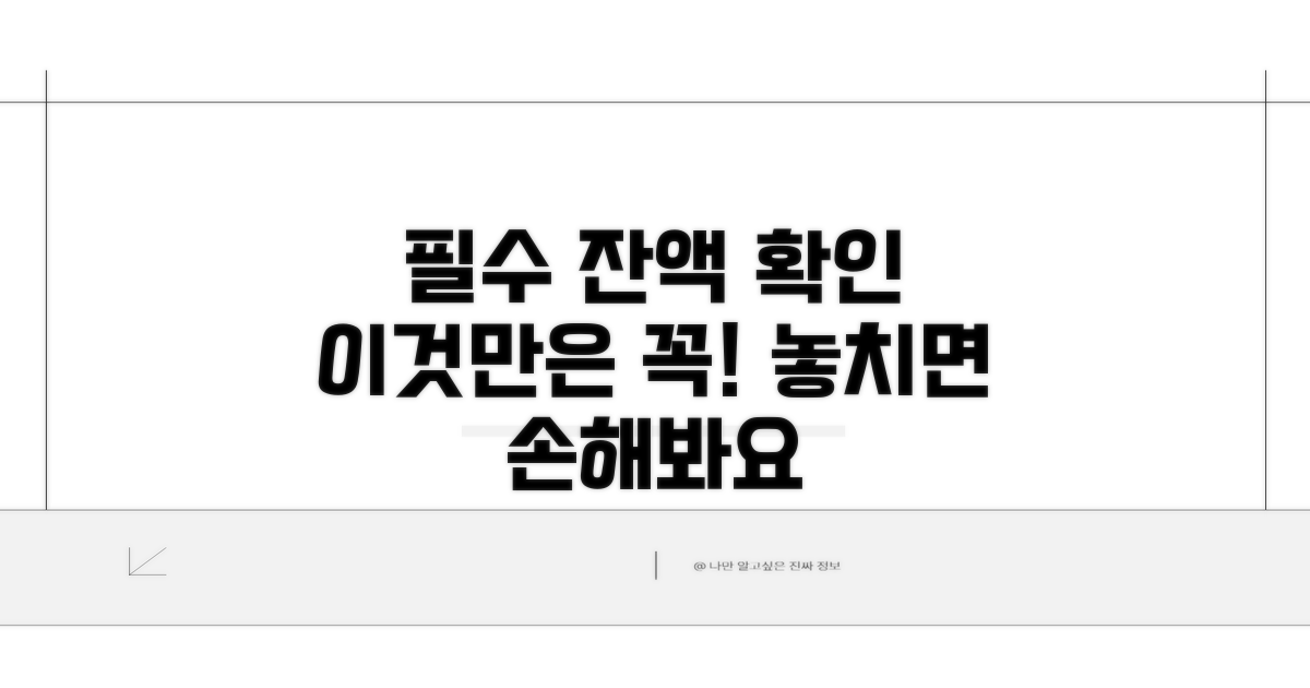 잔액 확인 시 꼭 알아둘 주의사항
