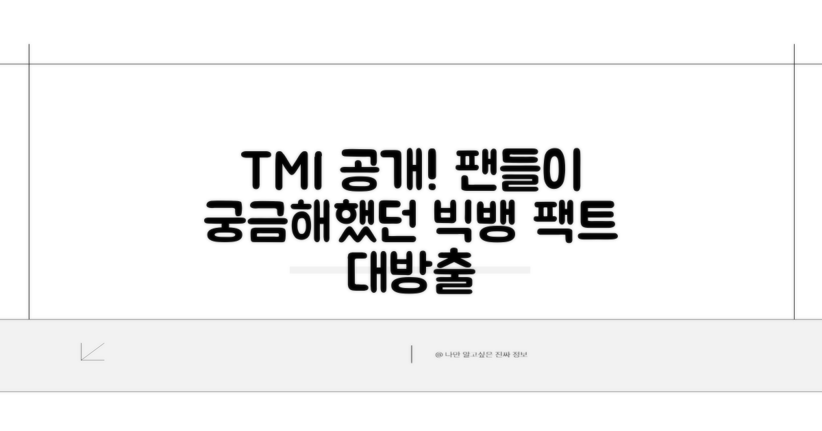 팬들이 궁금해하는 TMI 공개