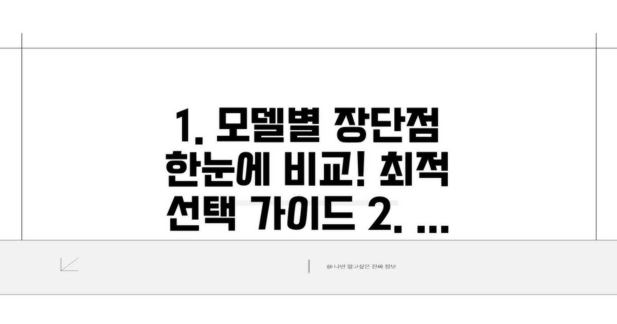 모델별 장단점 한눈에 비교하기