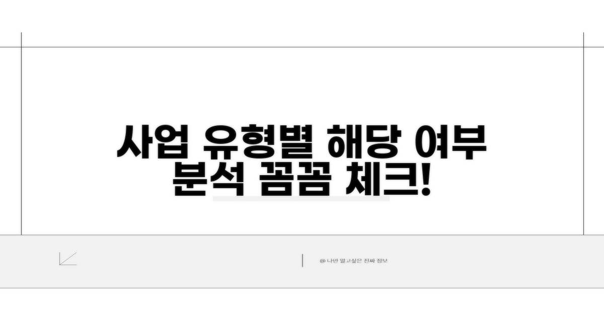 사업 유형별 해당 여부 상세 분석