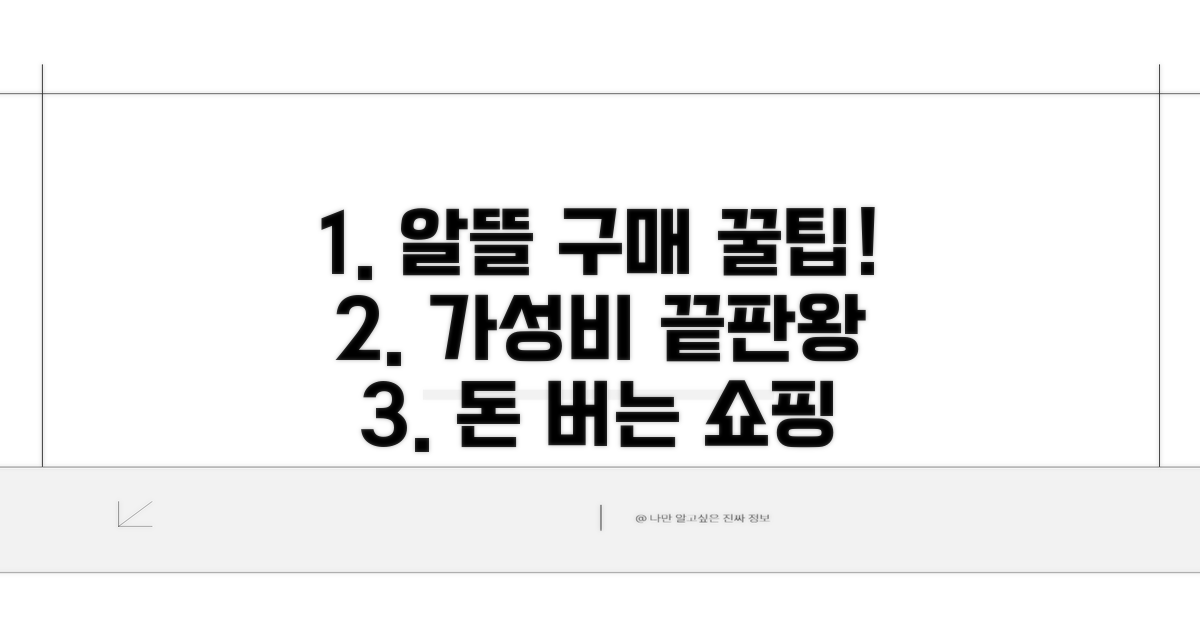 알뜰 구매를 위한 활용 꿀팁