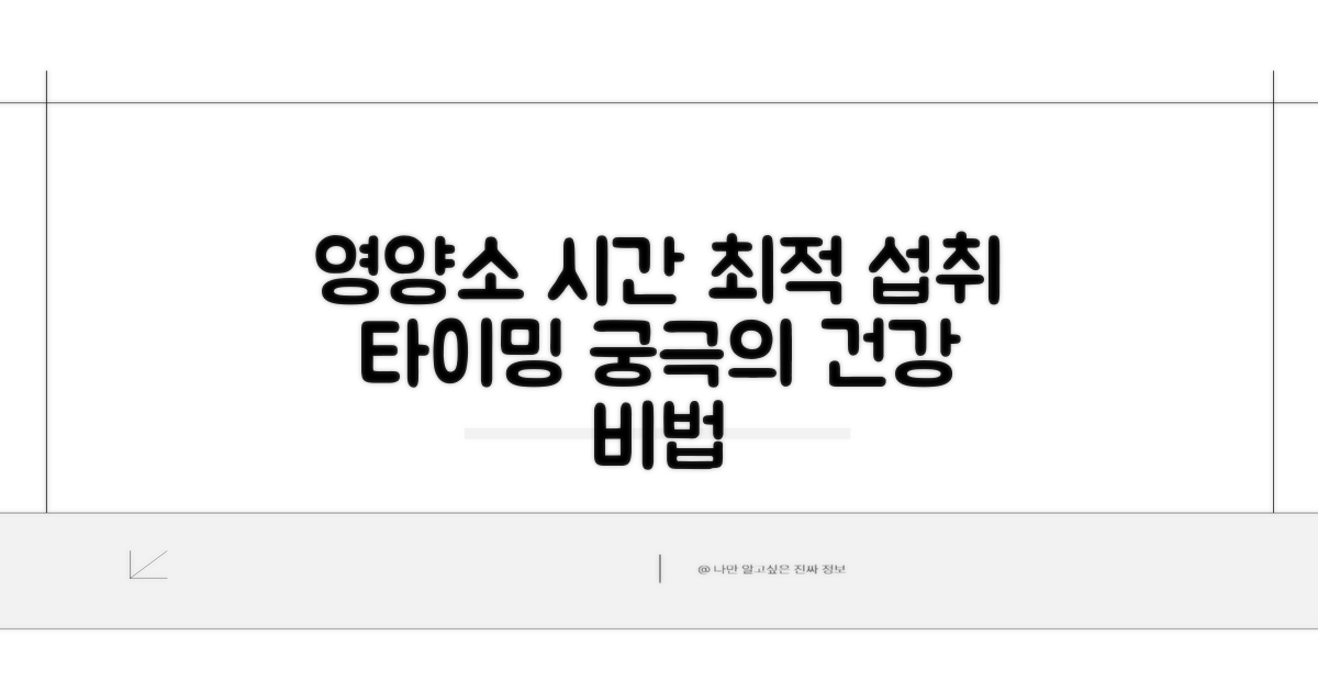 필수 영양소와 복용 타이밍