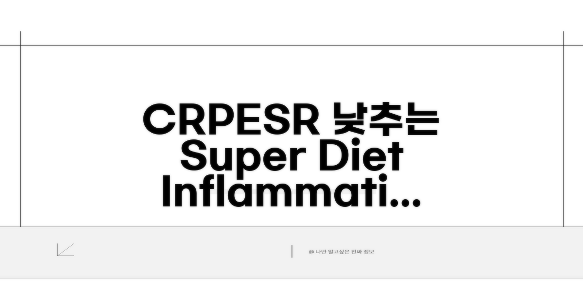 CRP/ESR 수치 낮추는 식단 공개
