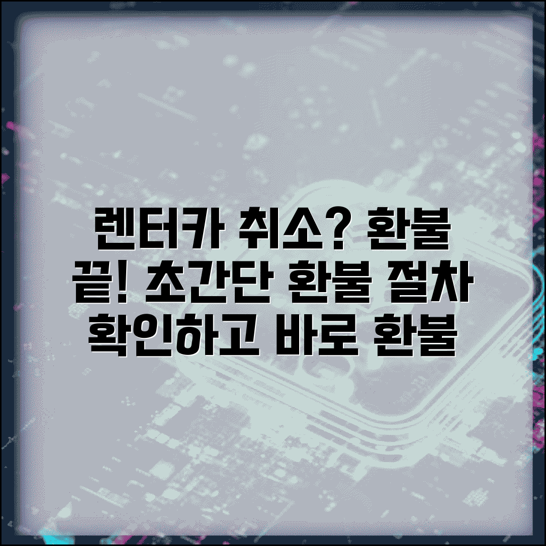 렌터카 예약 취소 방법 환불 절차 총정리