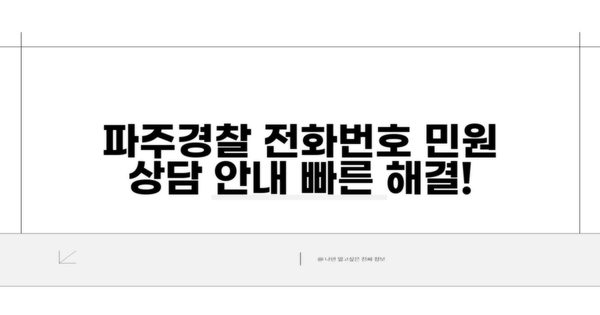 파주경찰서 전화번호와 민원 안내
