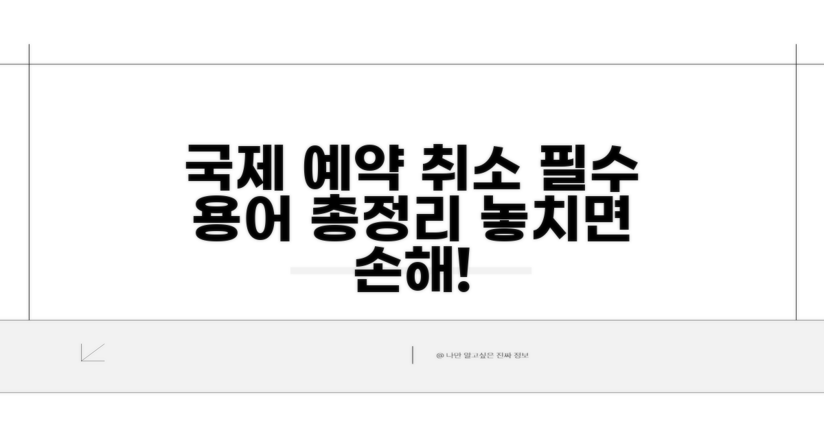 국제 예약 취소 필수 용어