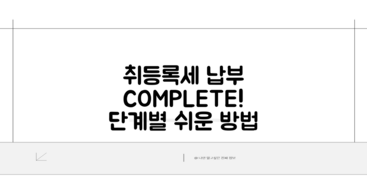 구매 단계별 취등록세 납부 방법