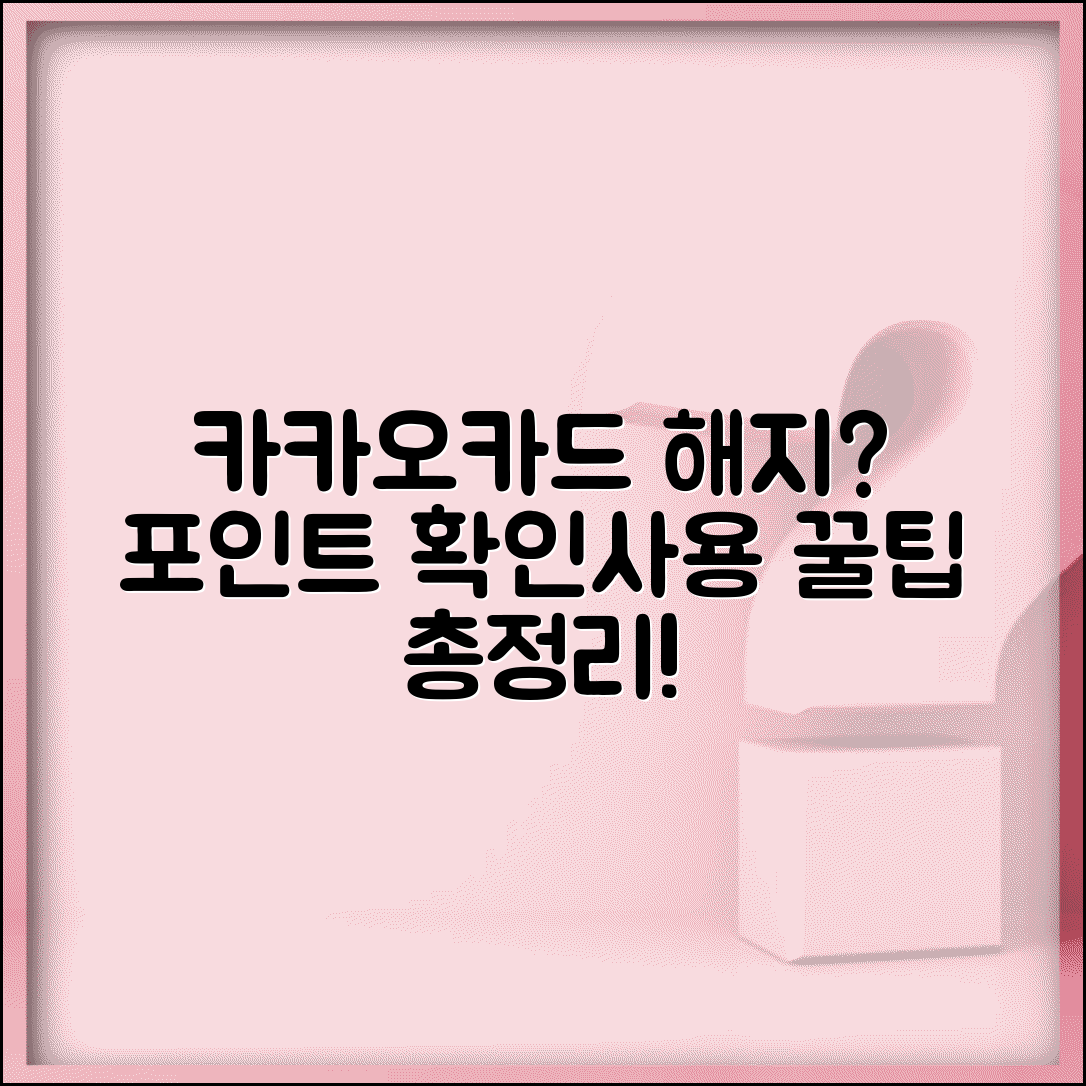 카카오카드 해지 전 포인트 확인 및 적립 포인트 미리 사용법 | 혜택 놓치지 않는 꿀팁 총정리