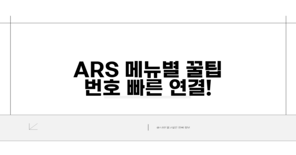 ARS 주요 메뉴별 연결 번호