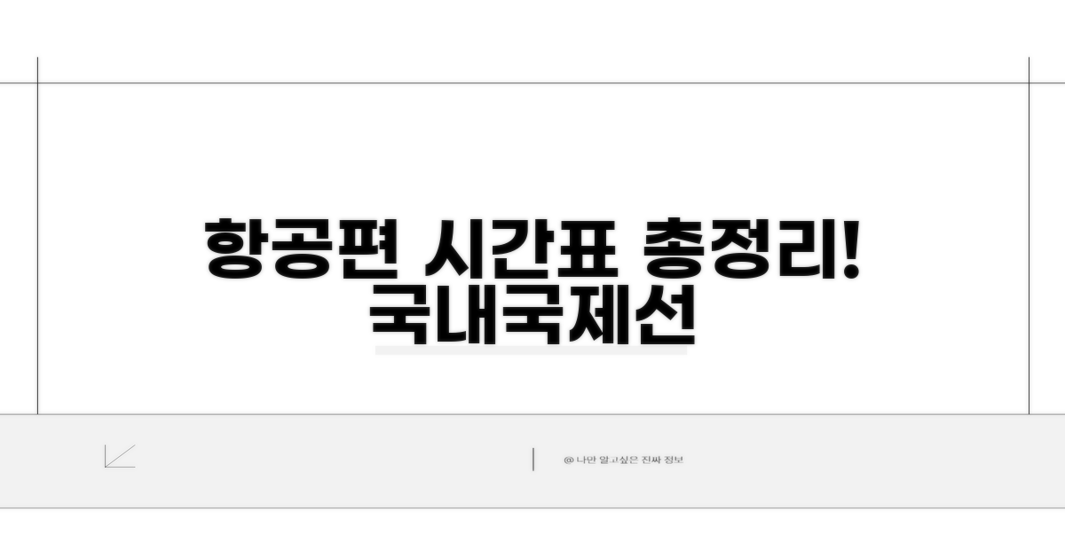 국내선 국제선 항공편 시간표 총정리