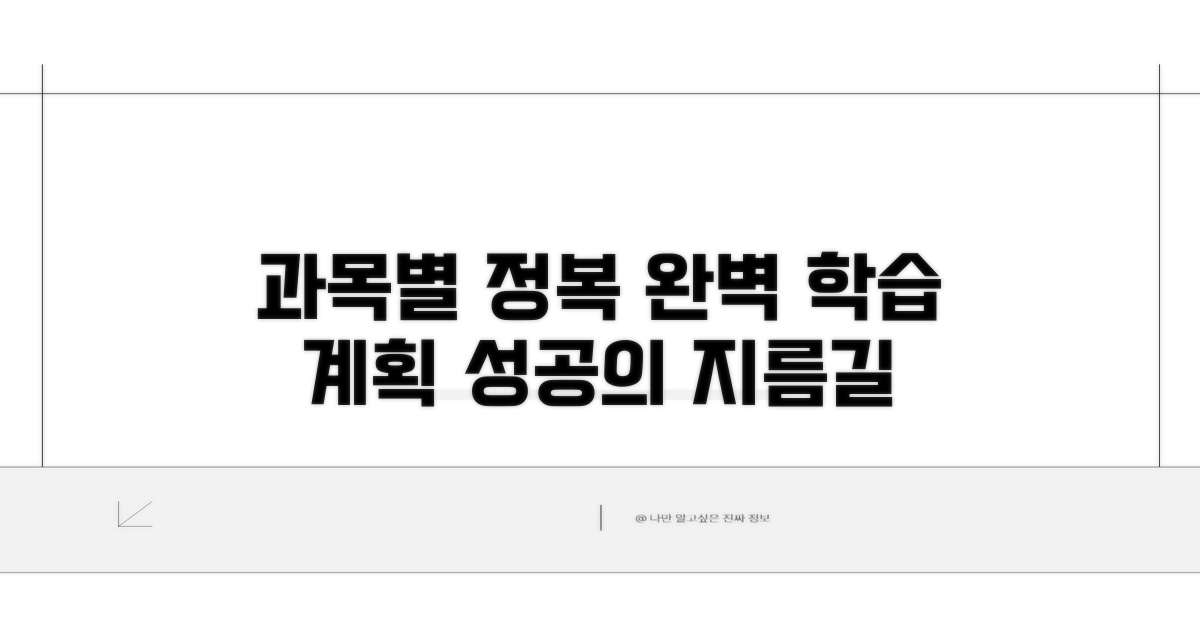 과목별 공략과 학습 계획