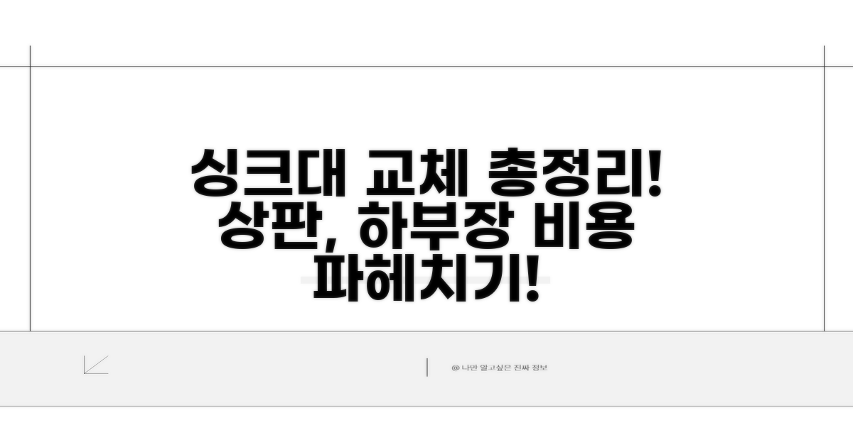 싱크대 교체비용 상판 하부장별 총정리