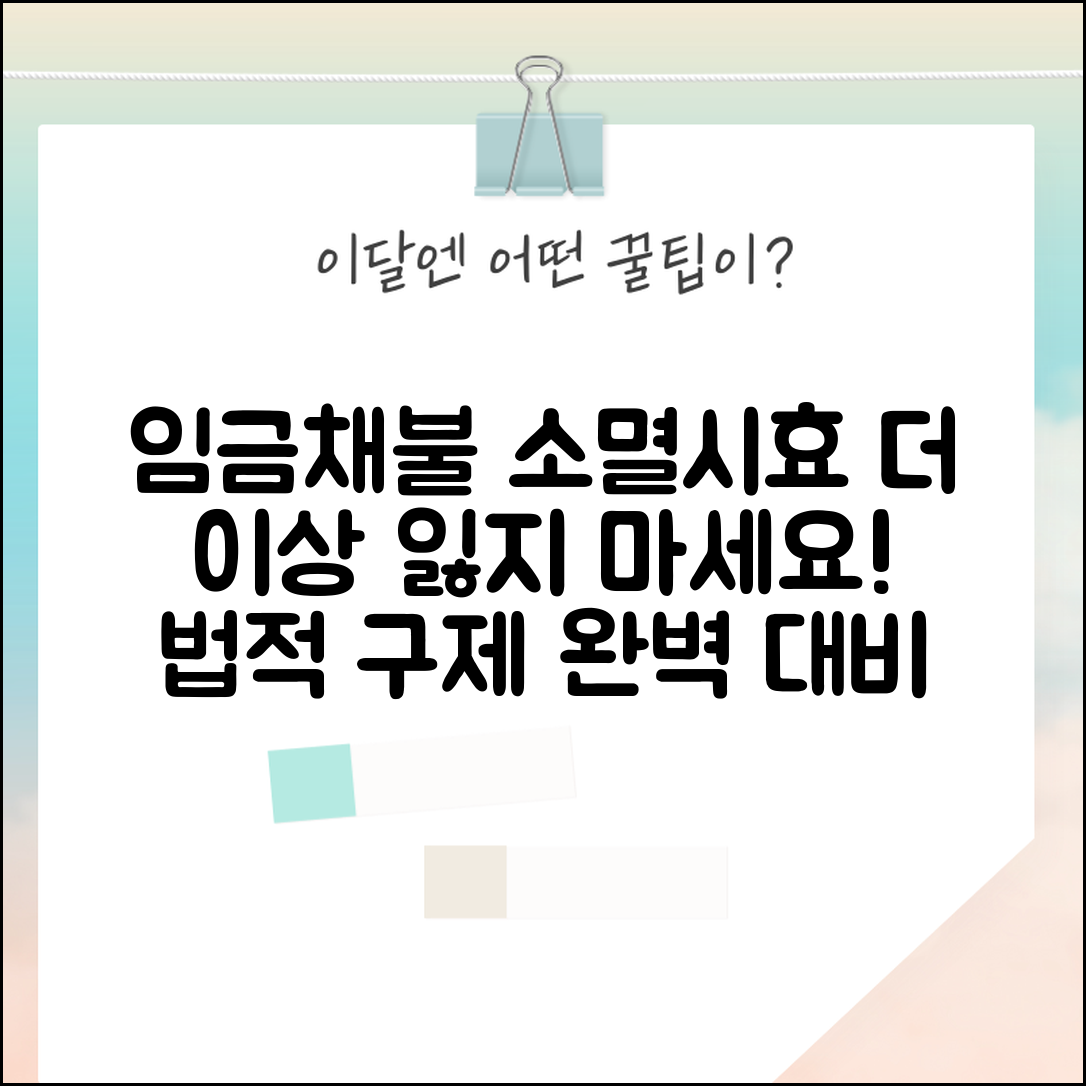 임금채불 소멸시효 대응 전략 | 중단 방법 총정리 | 법적 구제 절차 안내