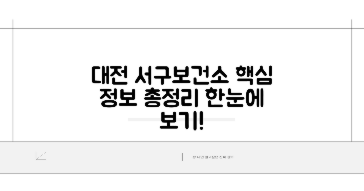 대전 서구보건소 홈페이지 살펴보기