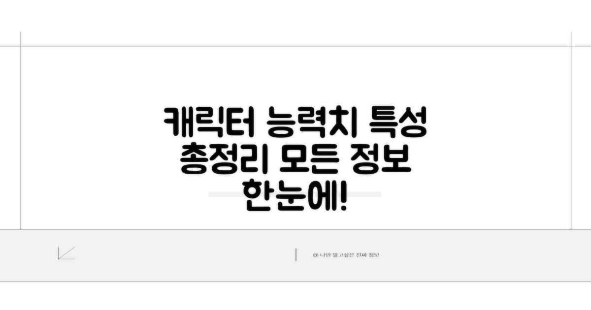 캐릭터별 능력치와 특성 비교