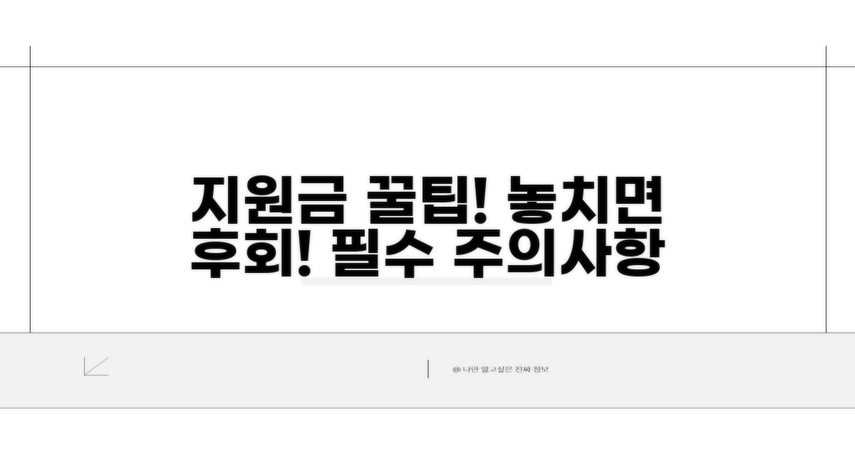 지원금 신청 꿀팁과 주의사항