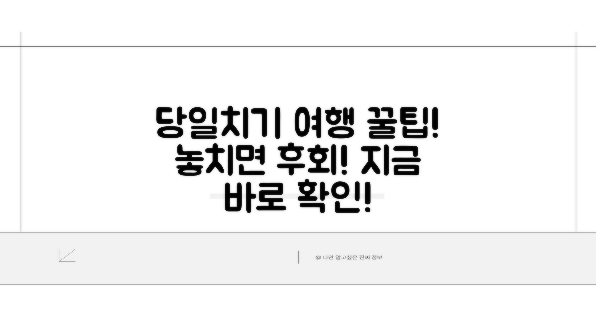 당일치기 여행 꿀팁 방출!