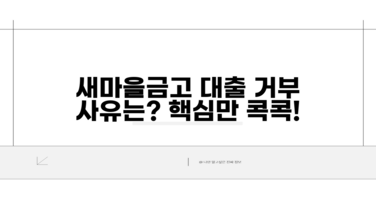 새마을금고 대출거부, 왜?