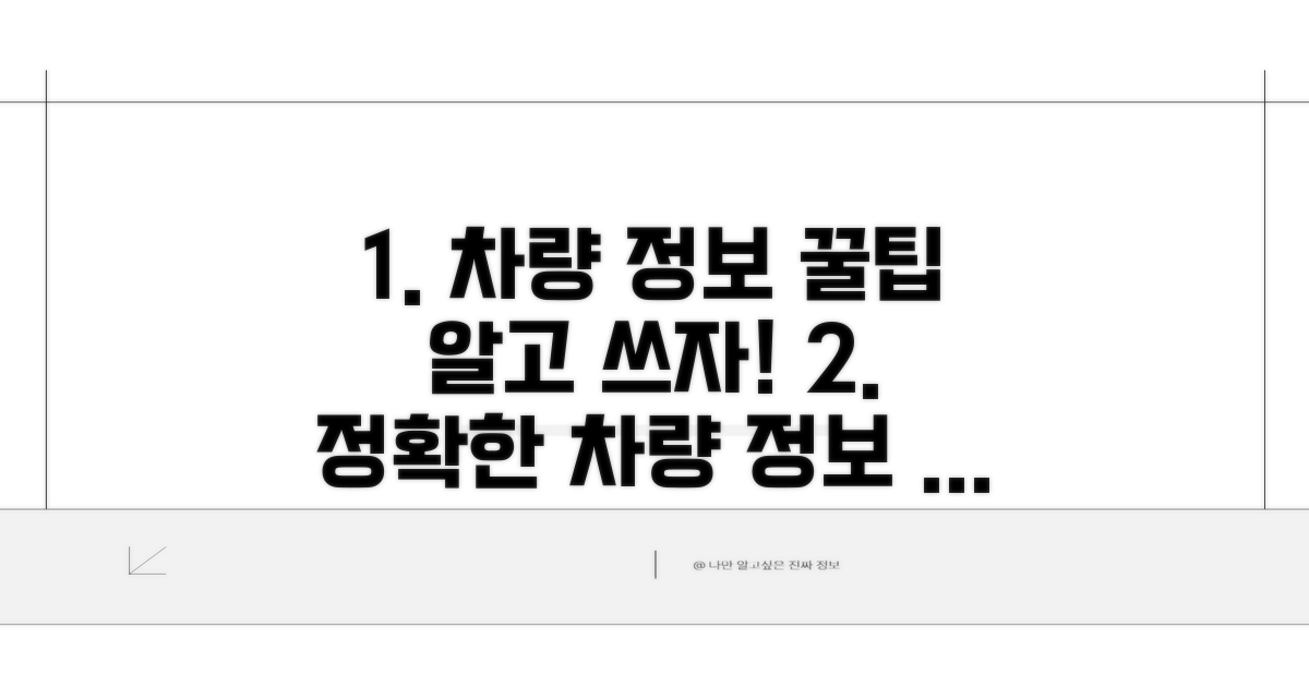 정확한 차량 정보 활용 꿀팁