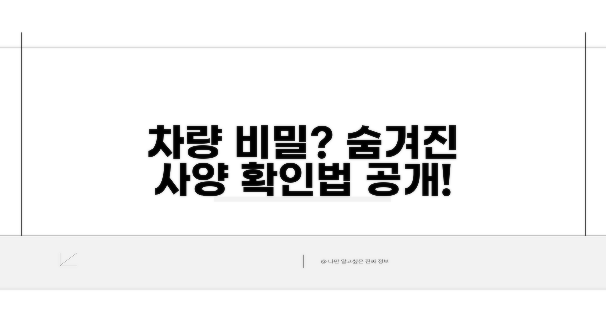 차량 사양 숨겨진 비밀 확인법