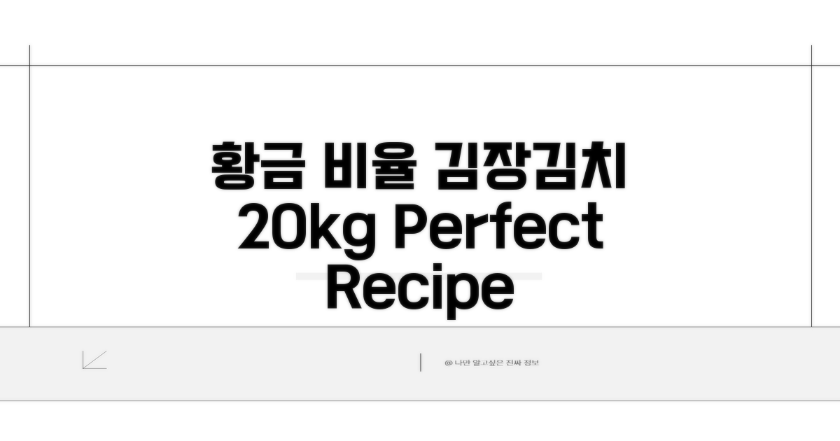 김장김치 20kg 황금 배합 비율