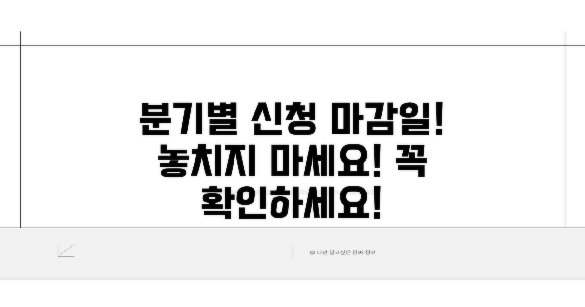 분기별 신청 마감일 알아보기