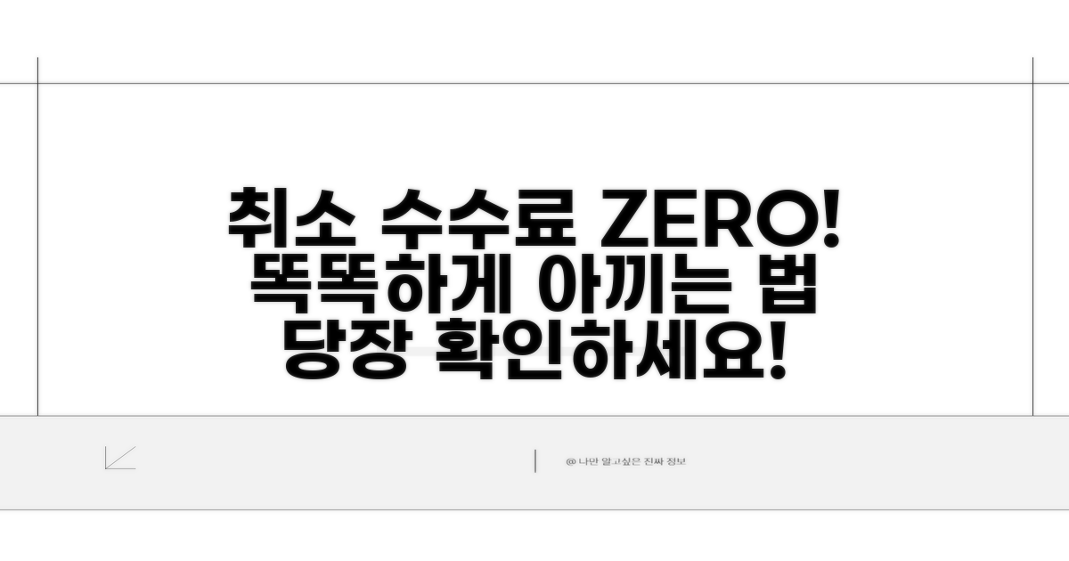 취소 수수료 아끼는 똑똑한 방법