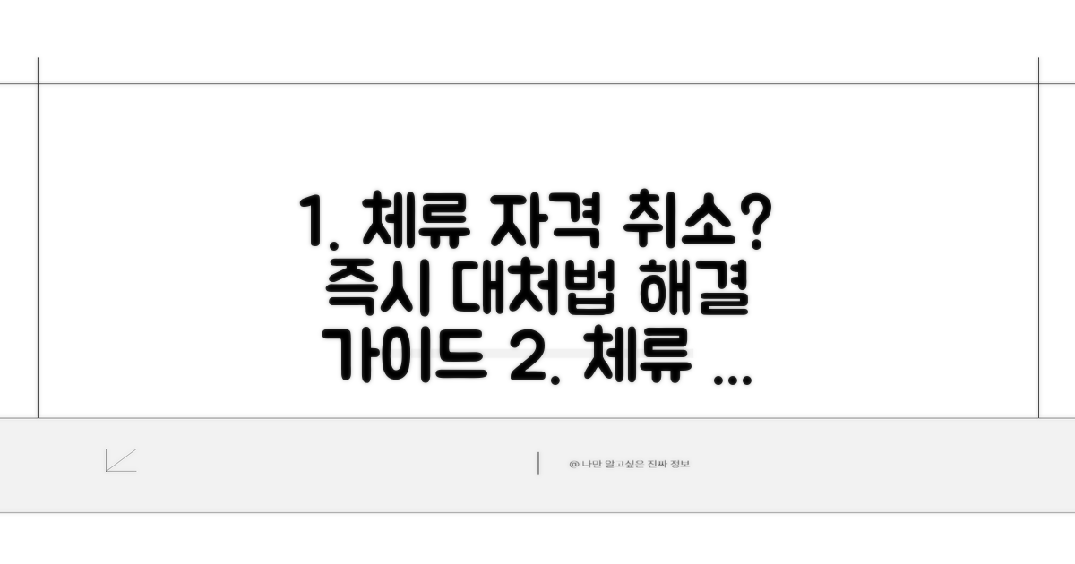 체류 자격 취소 시 대처 방법