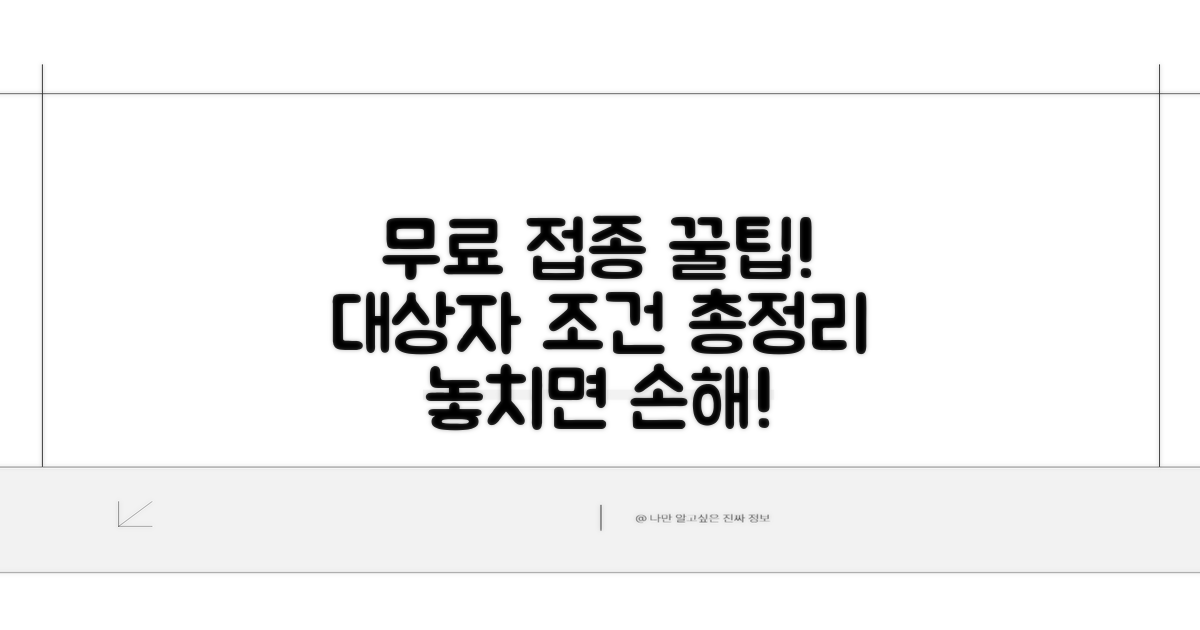 무료 접종 대상자 조건 완전 분석