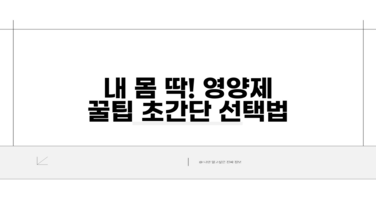 나에게 맞는 영양제 고르는 법