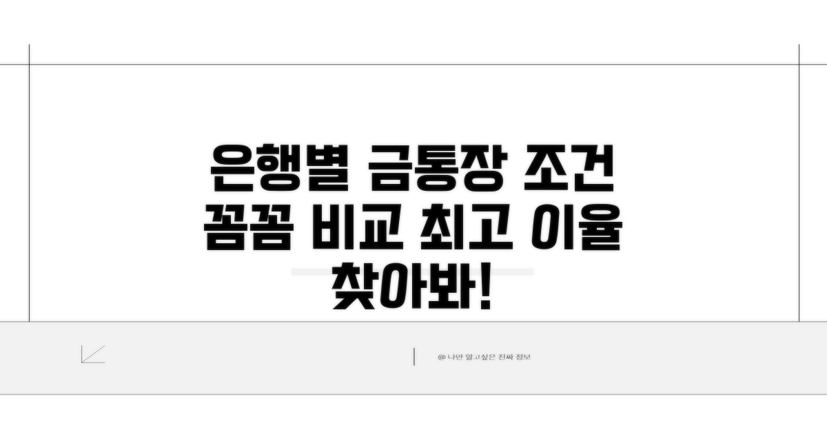 은행별 금통장 조건 상세 비교