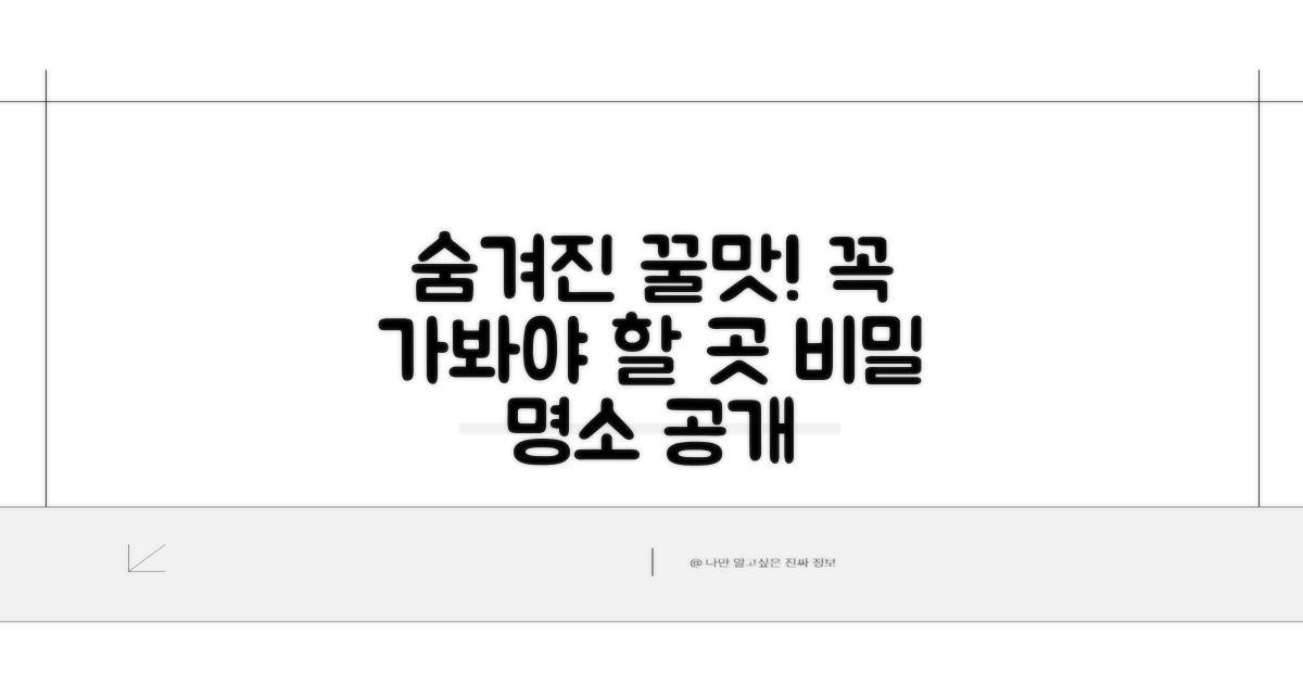 숨겨진 꿀맛! 꼭 가봐야 할 곳