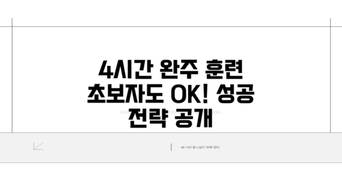 4시간 완주를 위한 훈련 계획