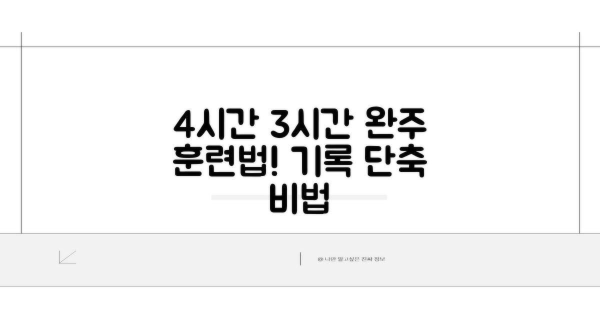 4시간 3시간 완주 기록별 훈련법