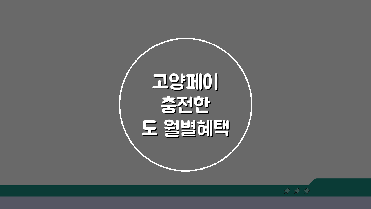 고양페이 충전한도 월별혜택 가맹점 정리: 2024년 혜택 총정리